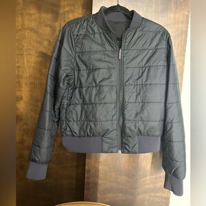 Lululemon Reversible Black Quilted Bomber Jacket